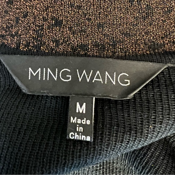 Ming Wang Ombré Bronze Black Beaded Zip Knit Jacket Size Medium Like‎ New - Picture 2 of 9